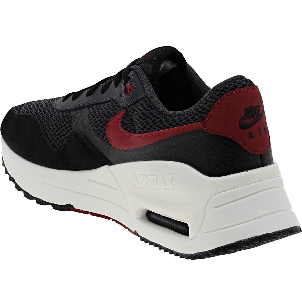 Nike Air Max Systm Running Shoes - Mens Black Team Red Back View