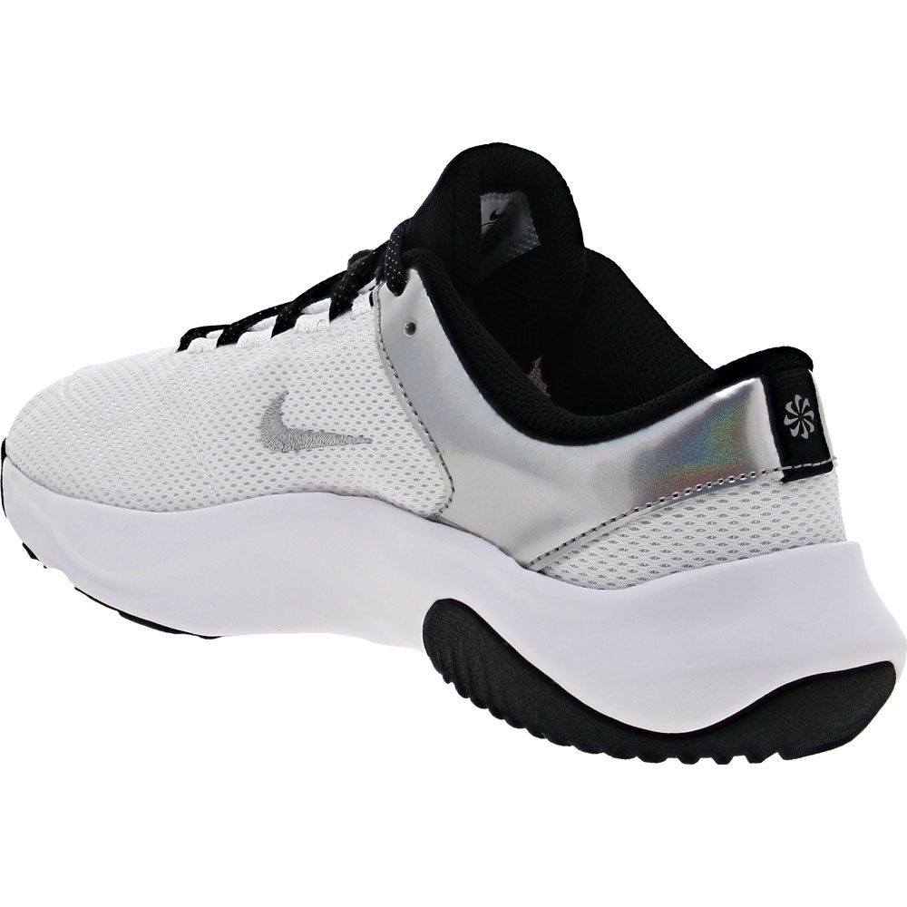Nike Legend Essential 3 Premium Training Shoes - Womens White Silver Black Back View