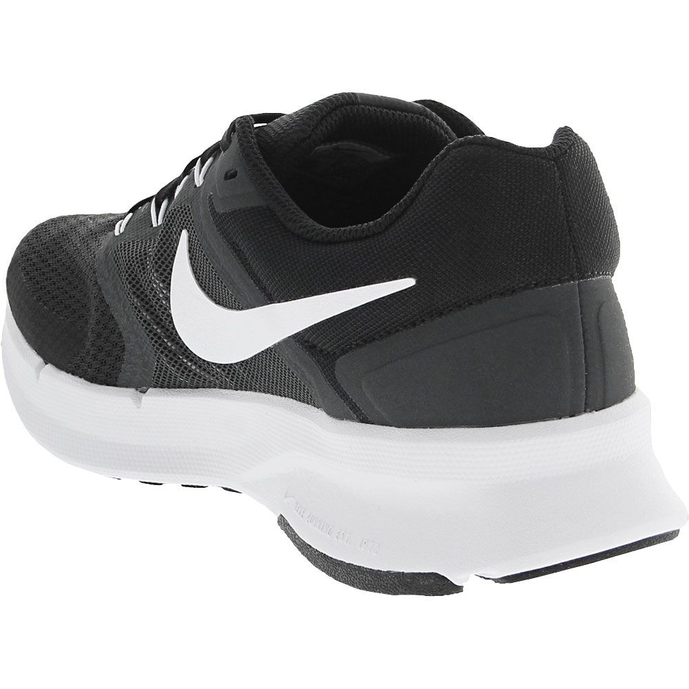 Nike Run Swift 3 Running Shoes - Womens Black White Back View