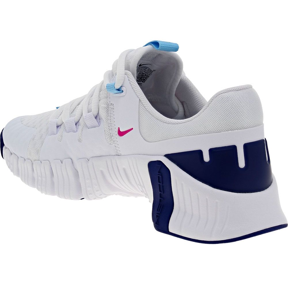 Nike Free Metcon 5 Training Shoes - Womens White Pink Blue Back View