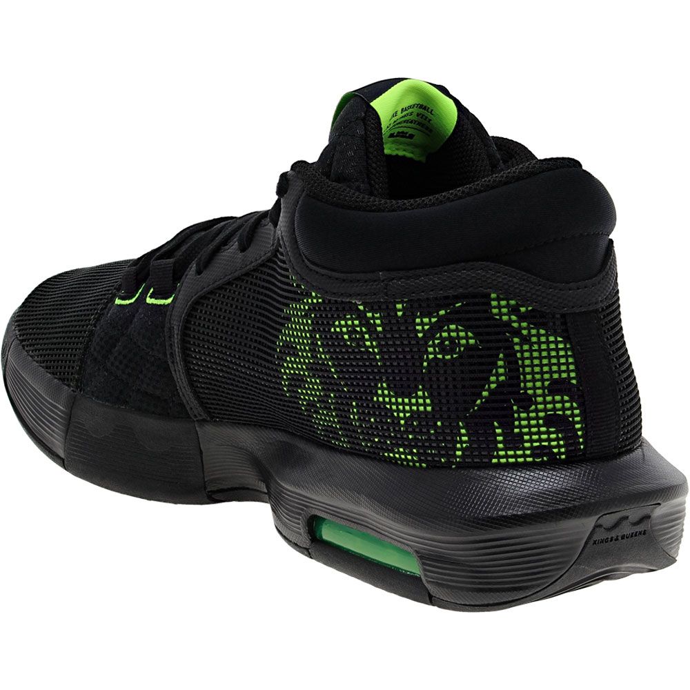 Nike Lebron Witness VIII Basketball Shoes - Mens Black White Volt Back View