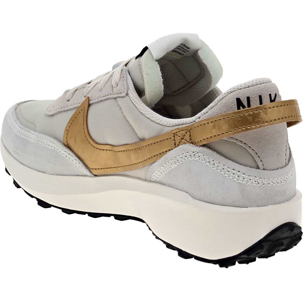 Nike Waffle Debut Lifestyle Running Shoes - Womens Orewood Brown Metallic Gold Back View