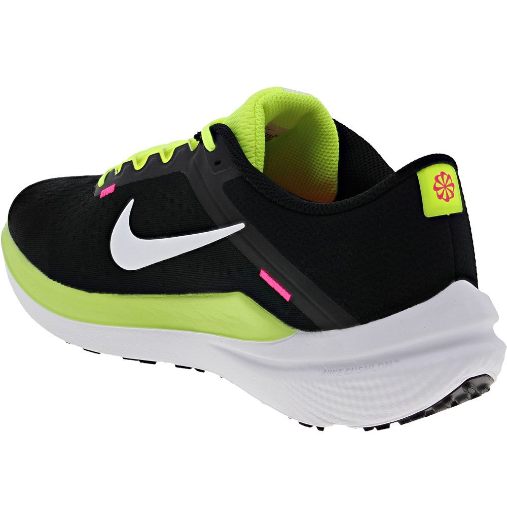 Nike Air Winflo 10 Xcc Running Shoes - Mens Black White Volt Hyper Pink Back View
