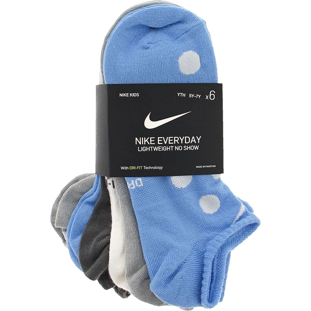 Nike Everyday Socks Blue Grey White Assorted View 2