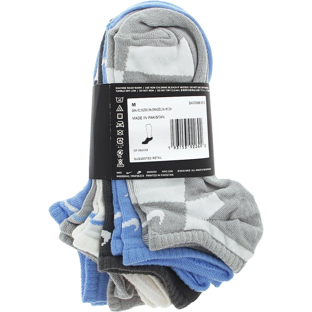 Nike Everyday Socks Blue Grey White Assorted View 3