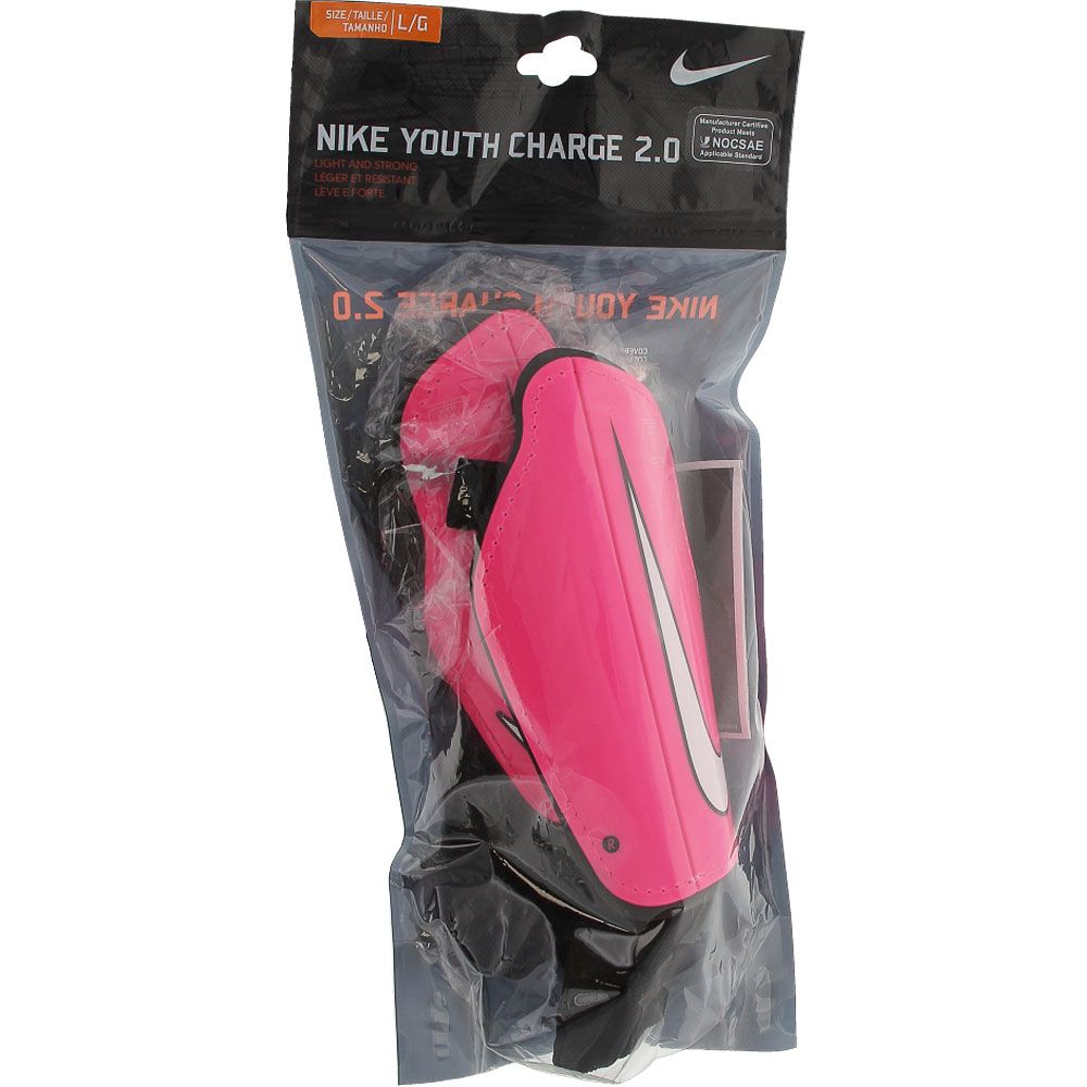 Nike Charge 2 0 Yth Shin Guards Pink White Black View 3