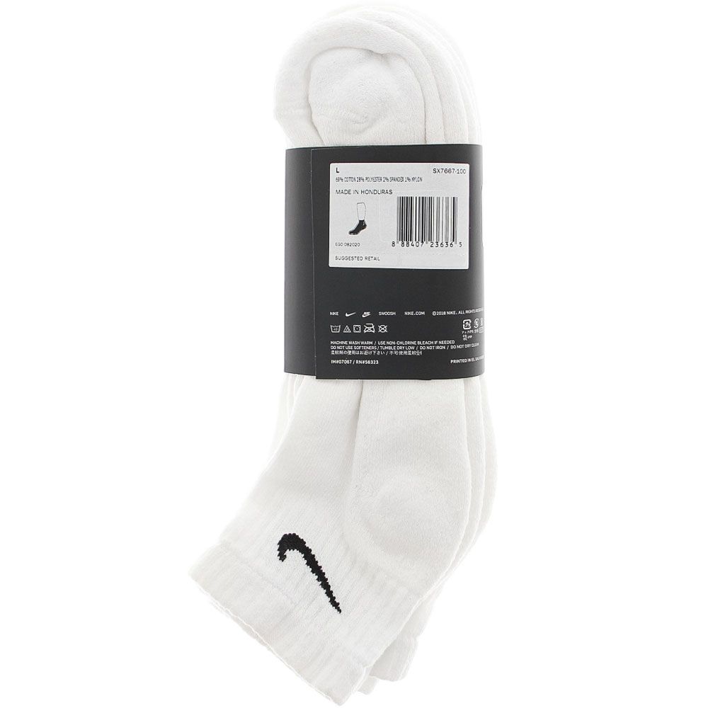 Nike Everyday Cushion Ankle 3pk Socks White View 3