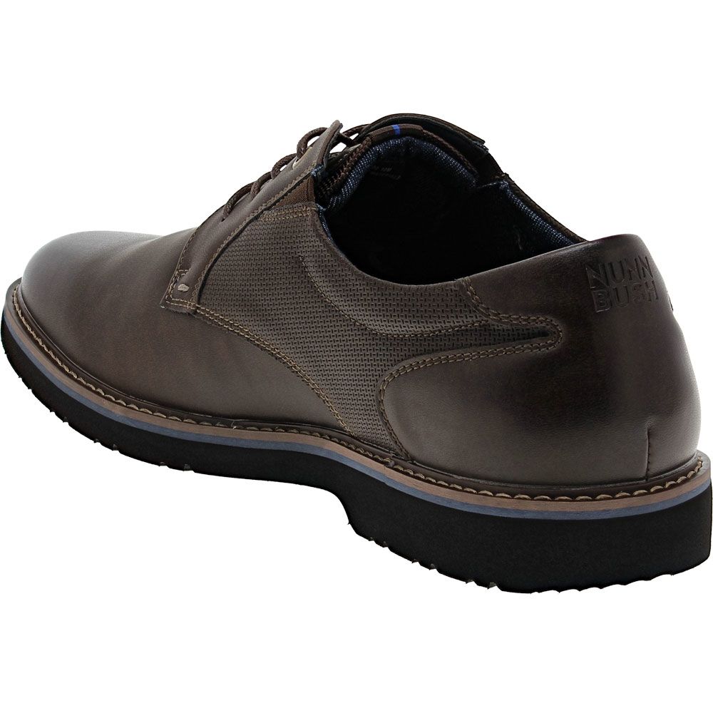 Nunn Bush Dakoda Plain Toe Ox Lace Up Casual Shoes - Mens Brown Back View