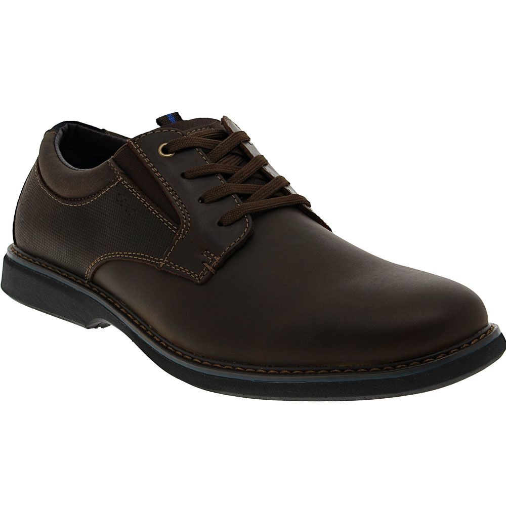 Nunn Bush Otto Plain Toe Ox Lace Up Casual Shoes - Mens Brown