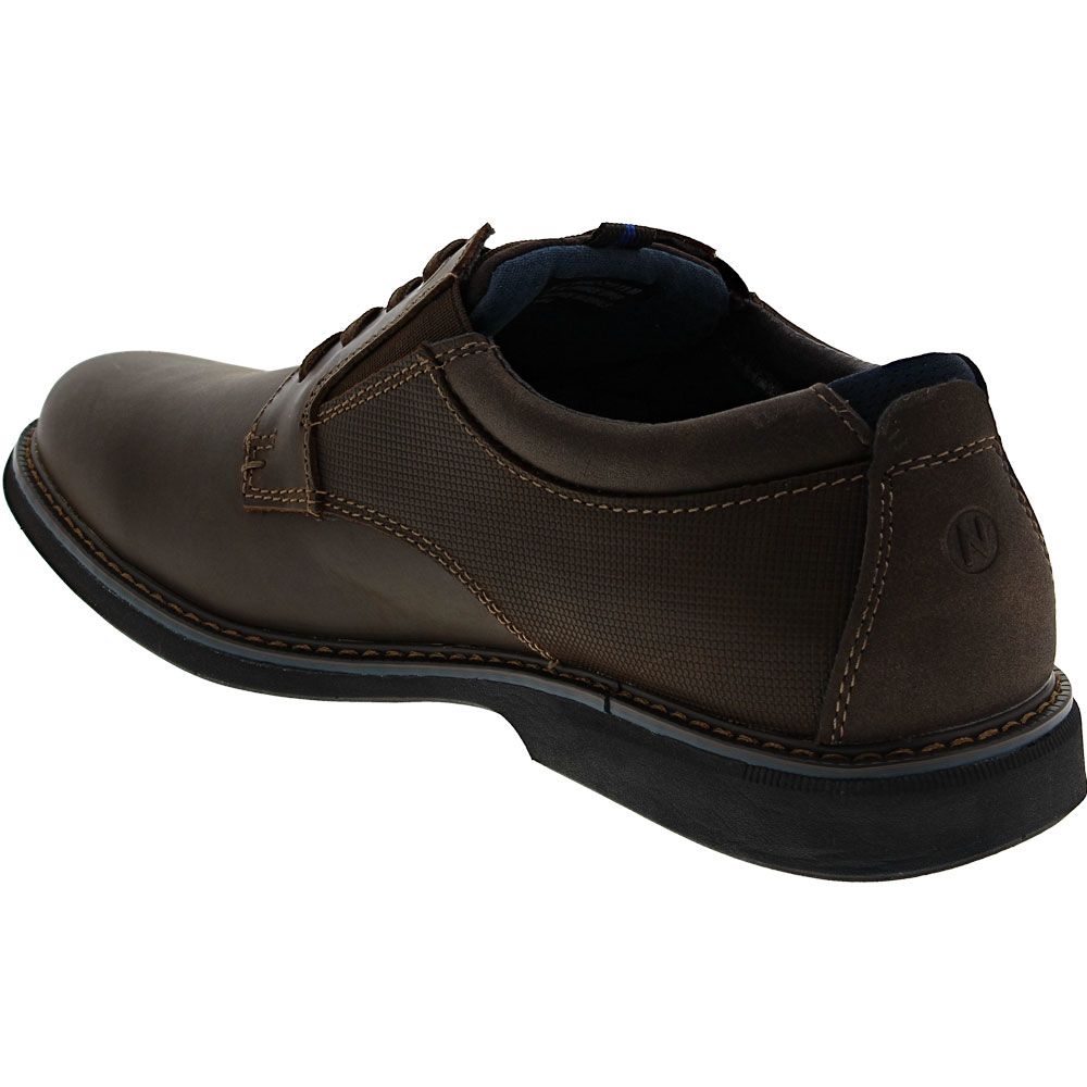Nunn Bush Otto Plain Toe Ox Lace Up Casual Shoes - Mens Brown Back View