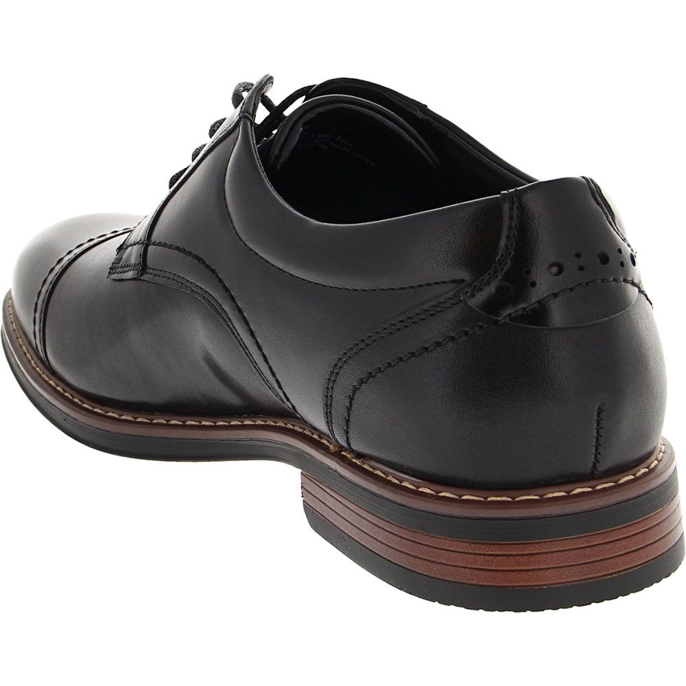 Nunn Bush Centro Flex Cap Toe Oxford Dress Shoes - Mens Black Back View