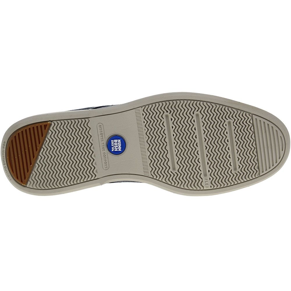 Nunn Bush Otto Canvas Plain Toe Lace Up Casual Shoes - Mens Blue Denim Sole View