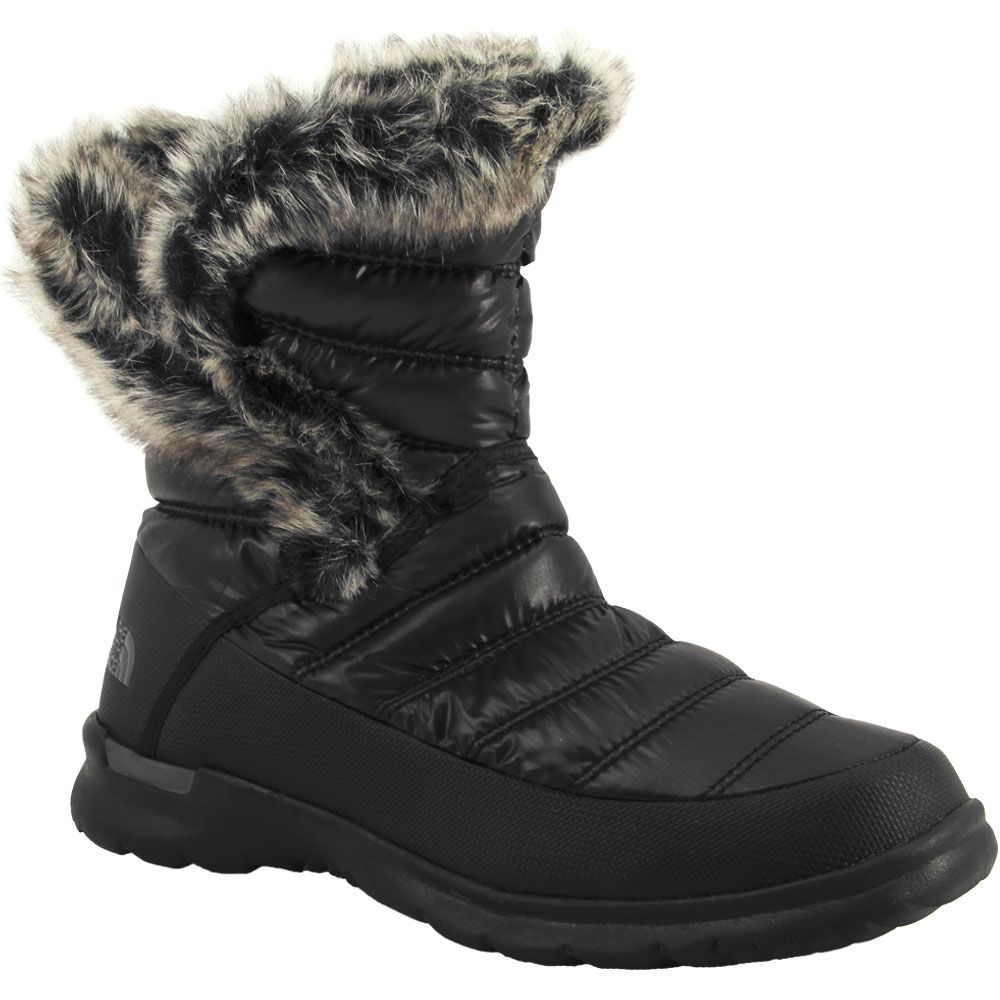 The North Face Thermoball Microbaffle Comfort Boots - Womens Shiny Black Smoked Pearl Grey