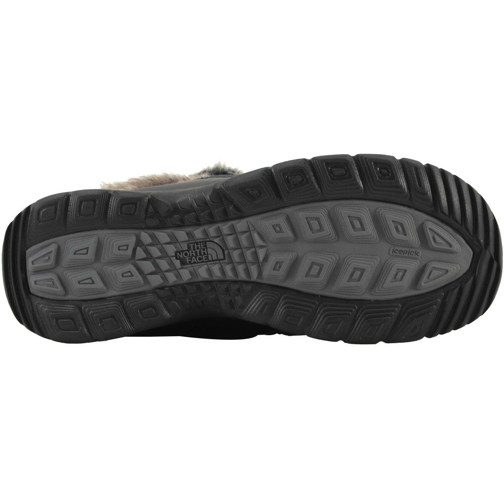 The North Face Thermoball Microbaffle Comfort Boots - Womens Shiny Black Smoked Pearl Grey Sole View