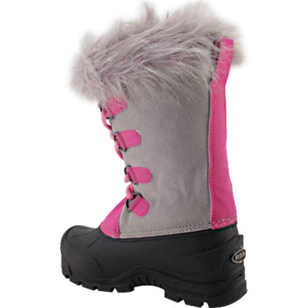 Northside Snowdrop 2 Winter Boots - Girls Gray Pink Back View