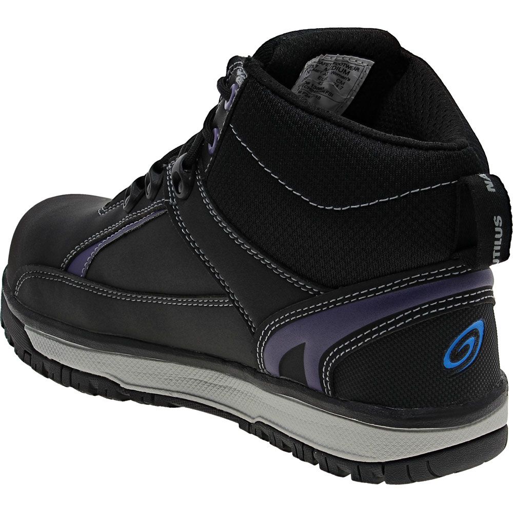 Nautilus Urban Safety Toe Work Shoes - Womens Black Back View