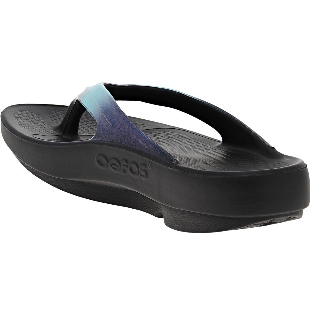 Oofos Oolala Luxe Sandals - Womens Atlantis Blue Back View