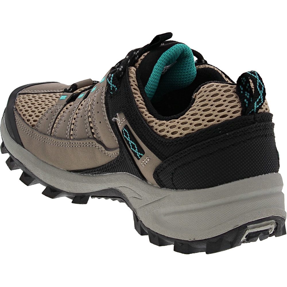 Pacific Mountain Coosa Low Waterproof Hiking Shoes - Womens Taupe Green Back View