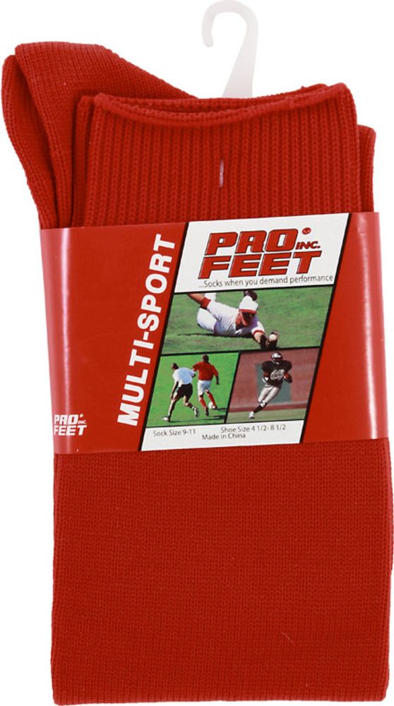 Pro Feet All Sport Solid Socks - Womens Red White View 2