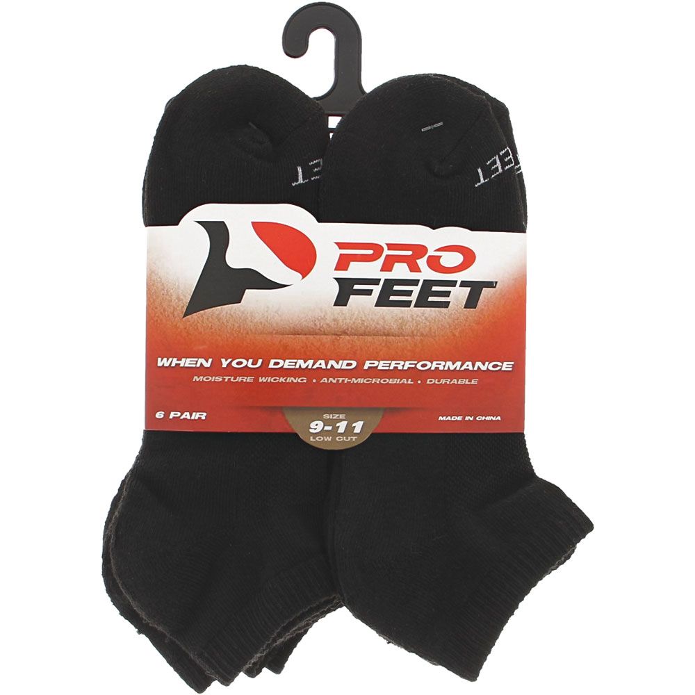 Pro Feet 6 Pack Low Cut Socks - Womens Black View 2
