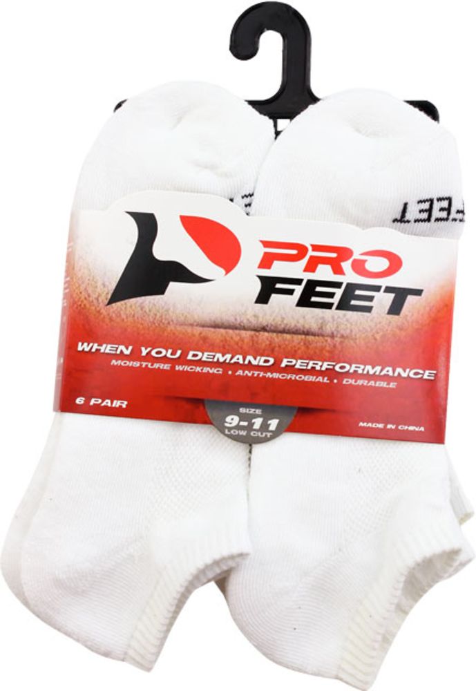 Pro Feet 6 Pack Low Cut Socks - Womens White View 2