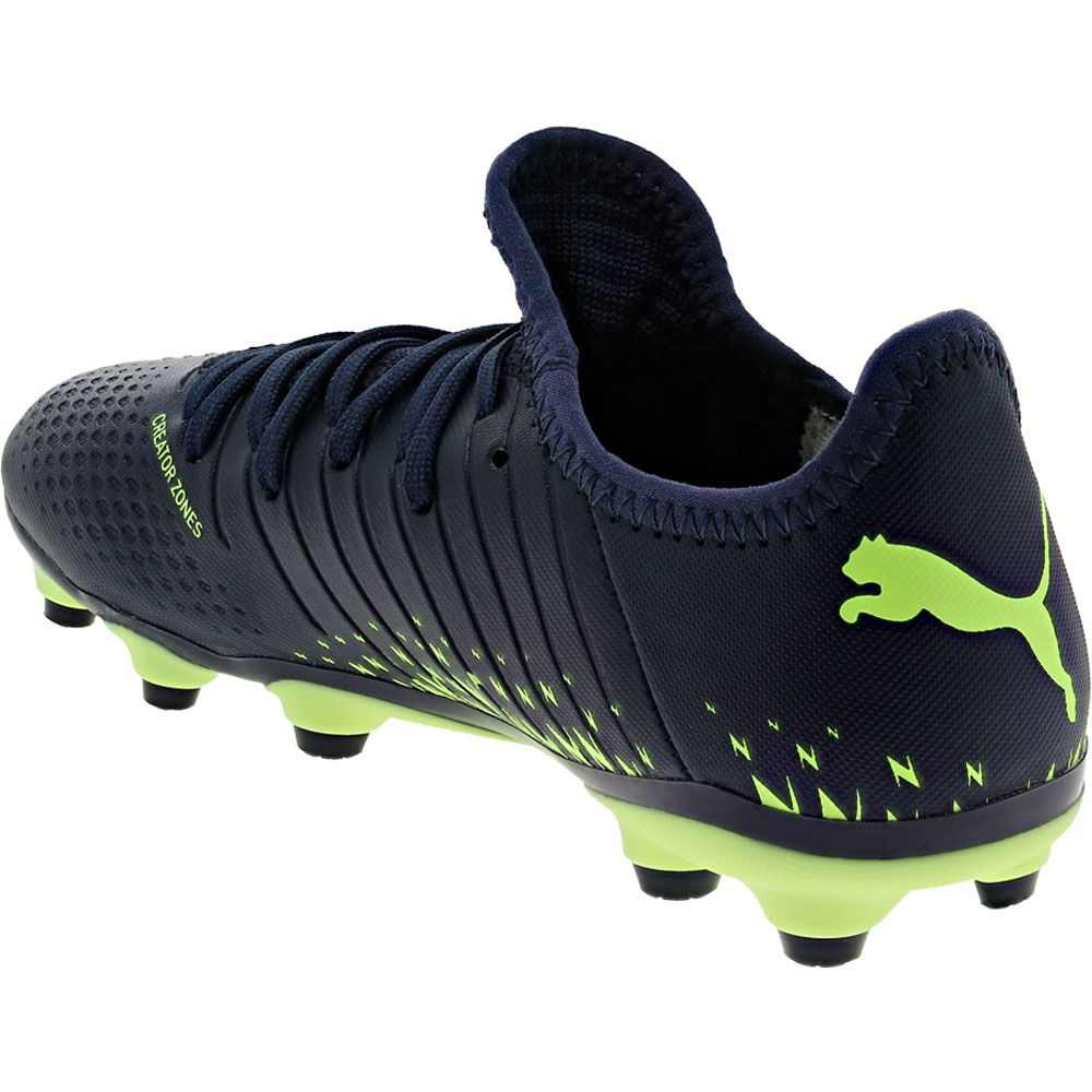 Puma Future Z 4.4 FG Youth Outdoor Soccer Cleats Navy Neon Green Back View
