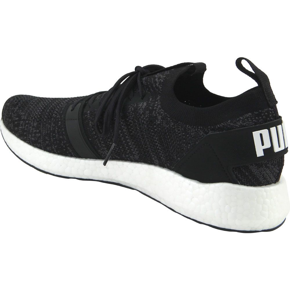 Puma Nrgy Neko Engineerknit Running Shoes - Mens Black Grey Back View