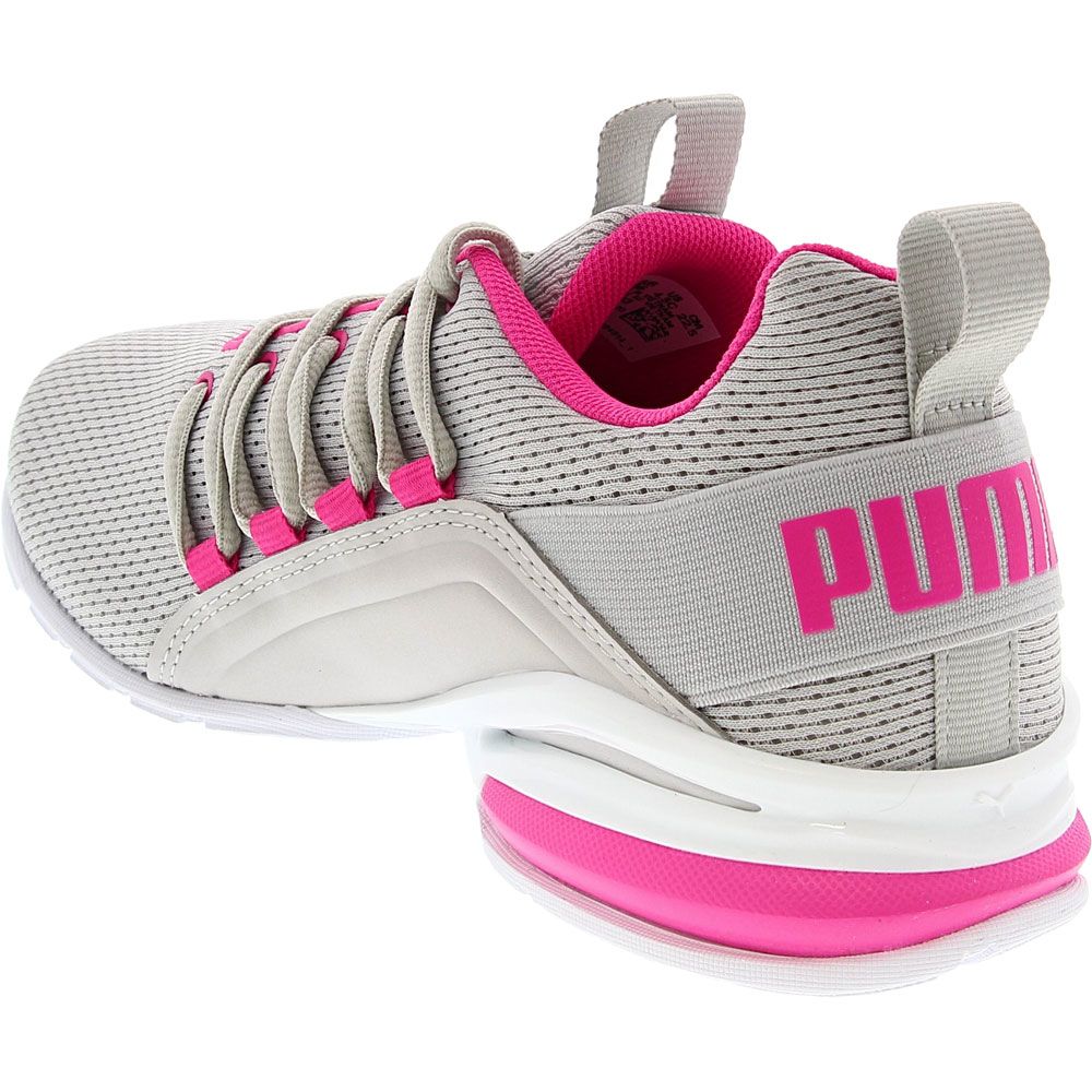 Puma Axelion Mesh Jr Running Shoes - Boys | Girls Grey Pink Back View