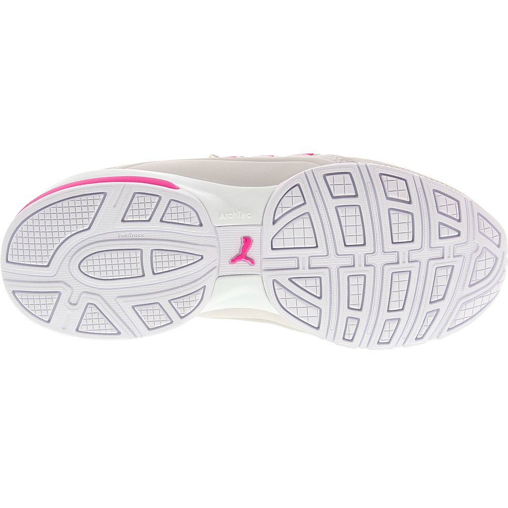 Puma Axelion Mesh Jr Running Shoes - Boys | Girls Grey Pink Sole View