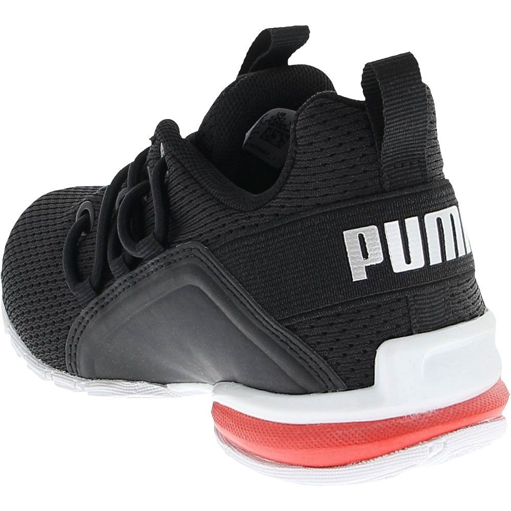 Puma Axelion Mesh Yth Running Shoes - Boys Black White Red Back View