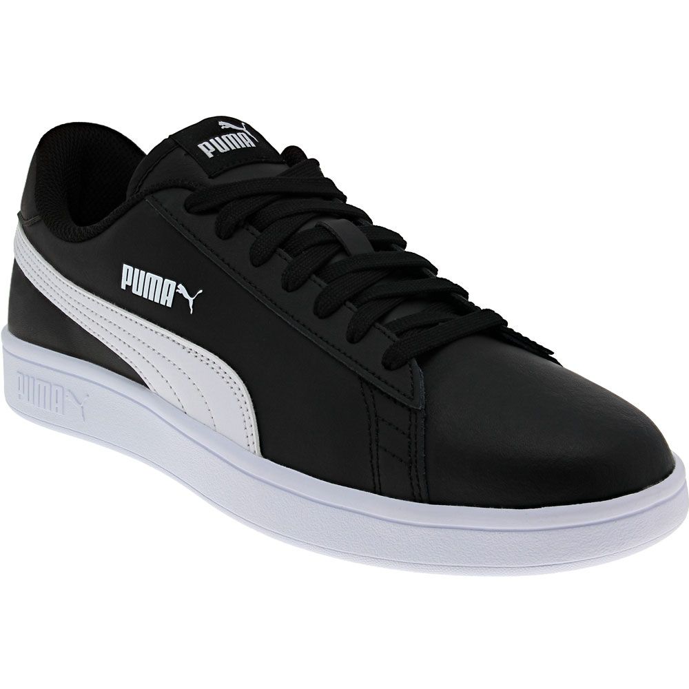 Puma Smash V2 Leather Mens Lifestyle Shoes Black White