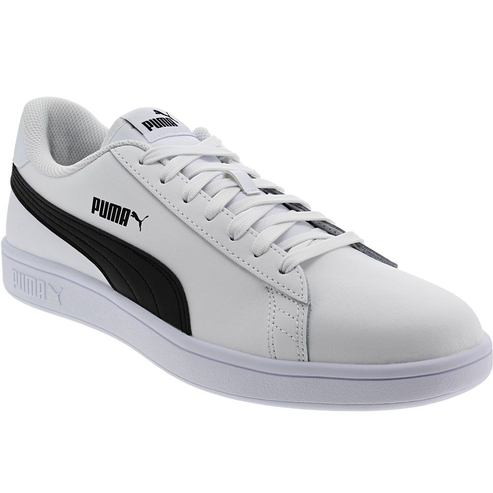 Puma Smash V2 Leather Mens Lifestyle Shoes White Black