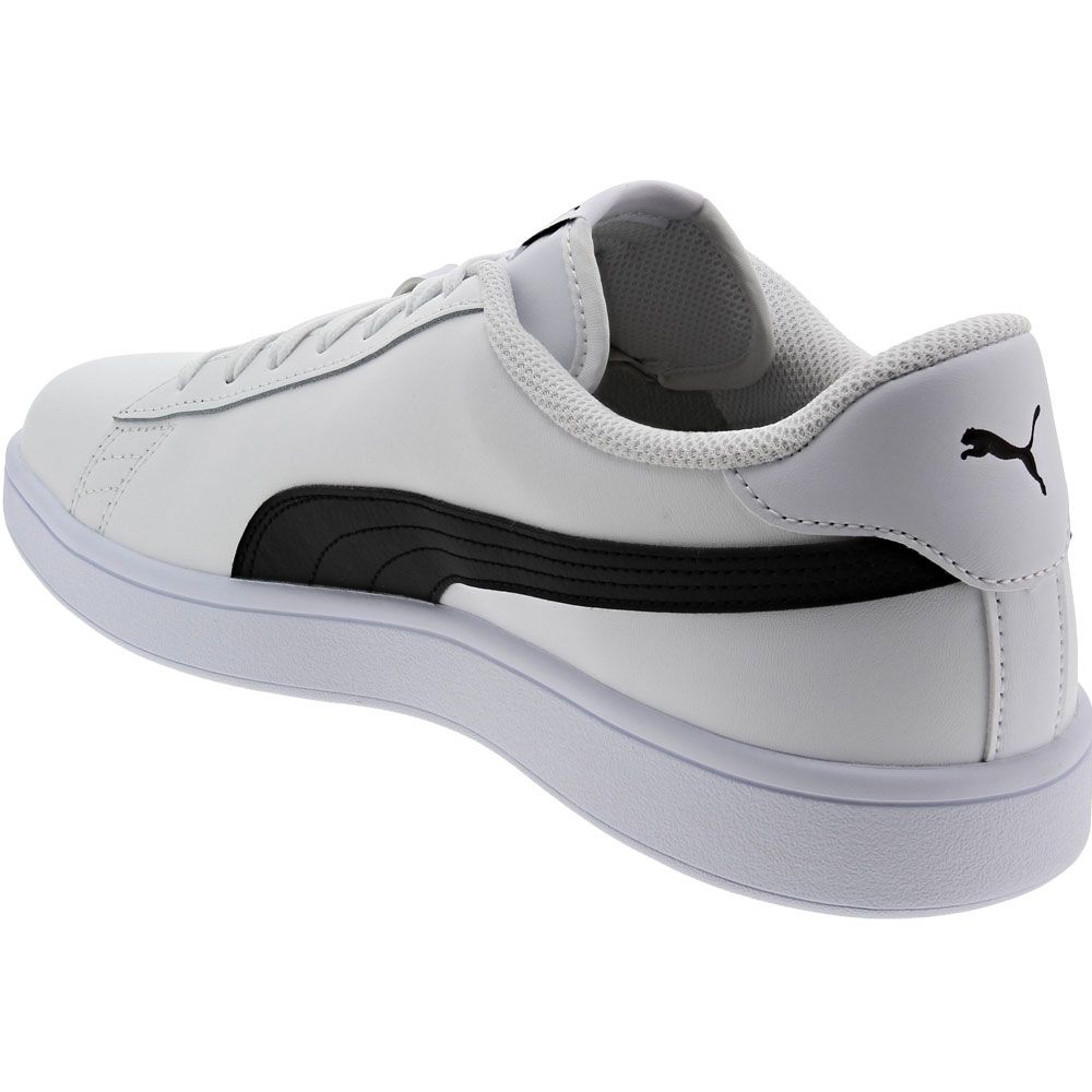 Puma Smash V2 Leather Mens Lifestyle Shoes White Black Back View