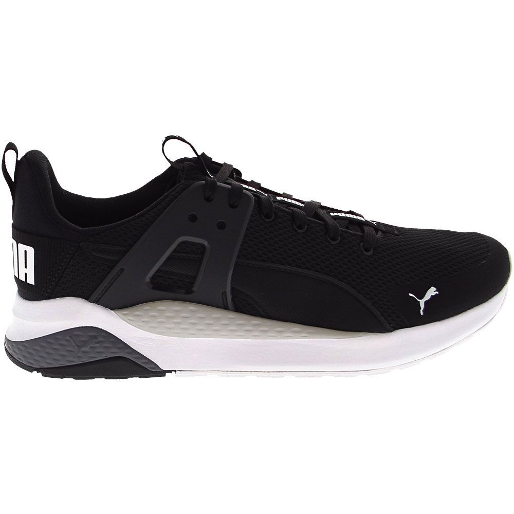 Puma Anzarun Cage Running Shoes - Mens Black White Grey Side View