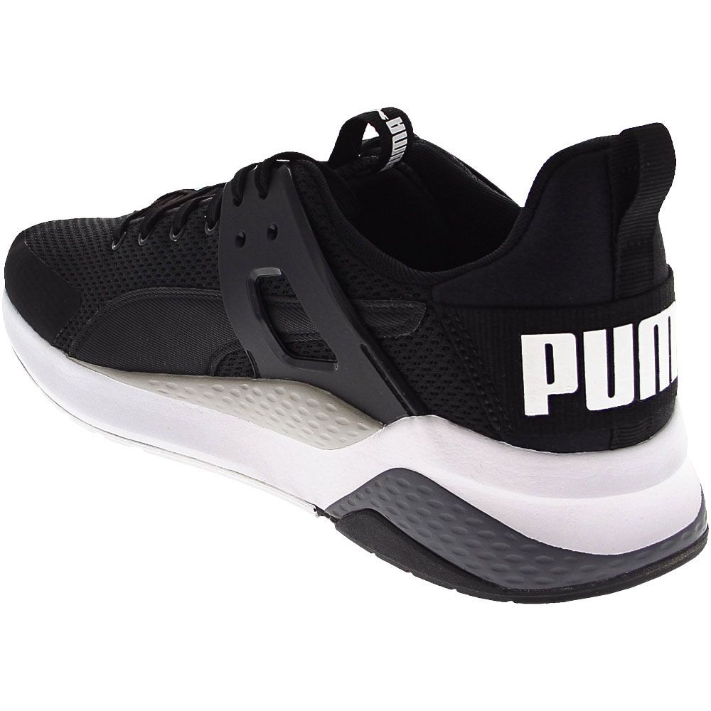 Puma Anzarun Cage Running Shoes - Mens Black White Grey Back View