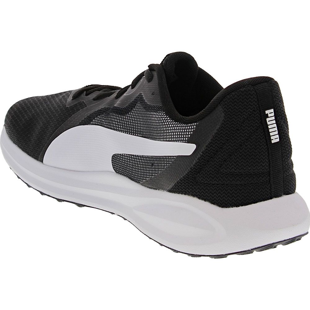 Puma Twitch Runner Mens Running Shoes Black Grey White Back View
