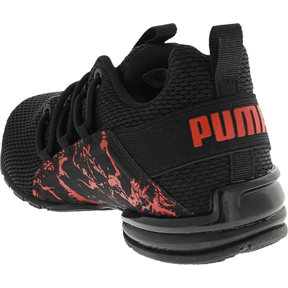 Puma Axelion City Escape Yth Boys Running Shoes Black Red Back View