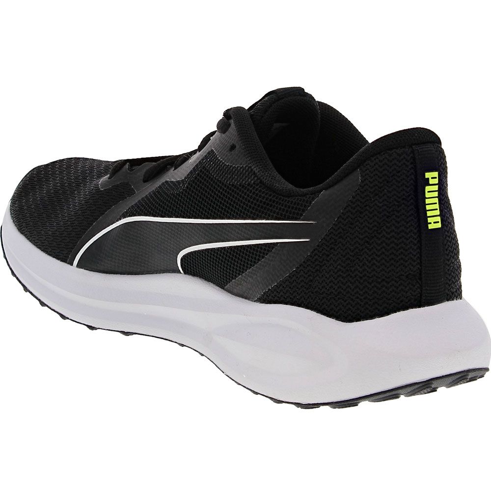 Puma Twitch Runner Jr Youth Running Shoes Black White Back View