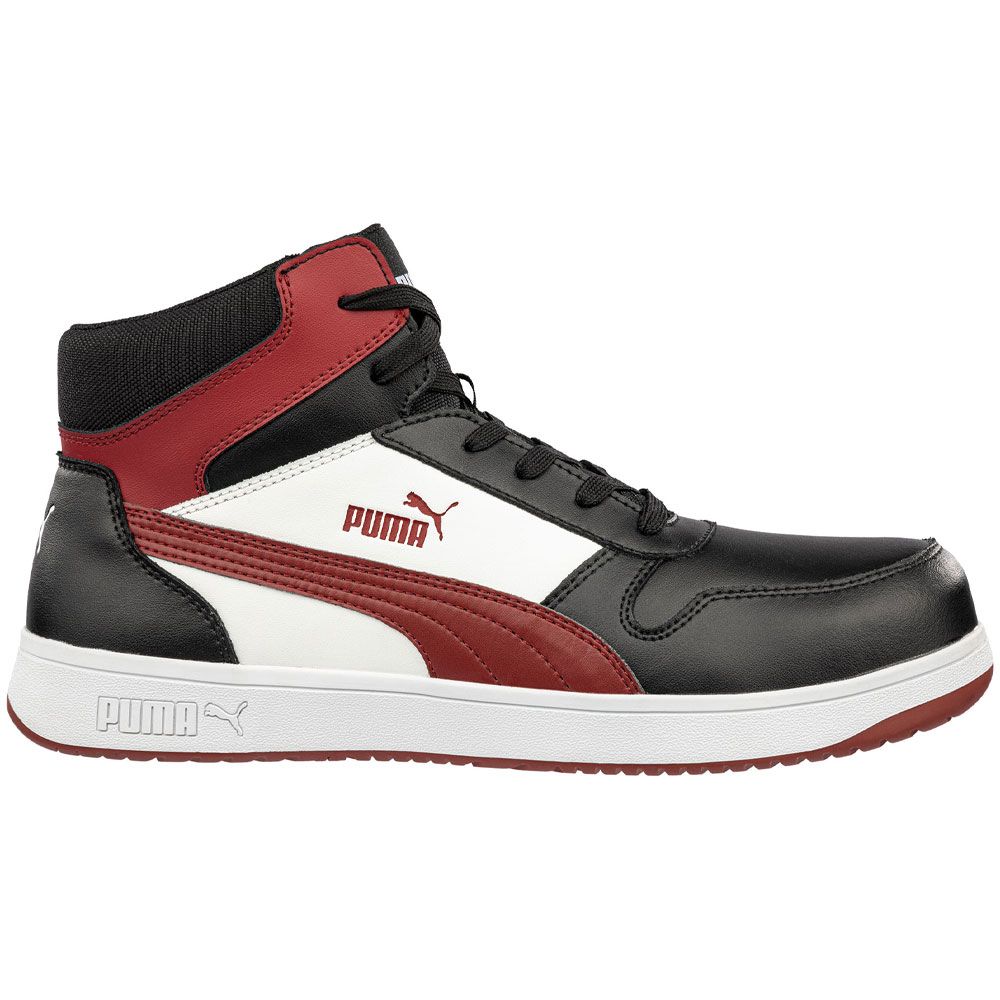 Puma Safety Frontcourt Mid Composite Toe Work Shoes - Mens Black Red
