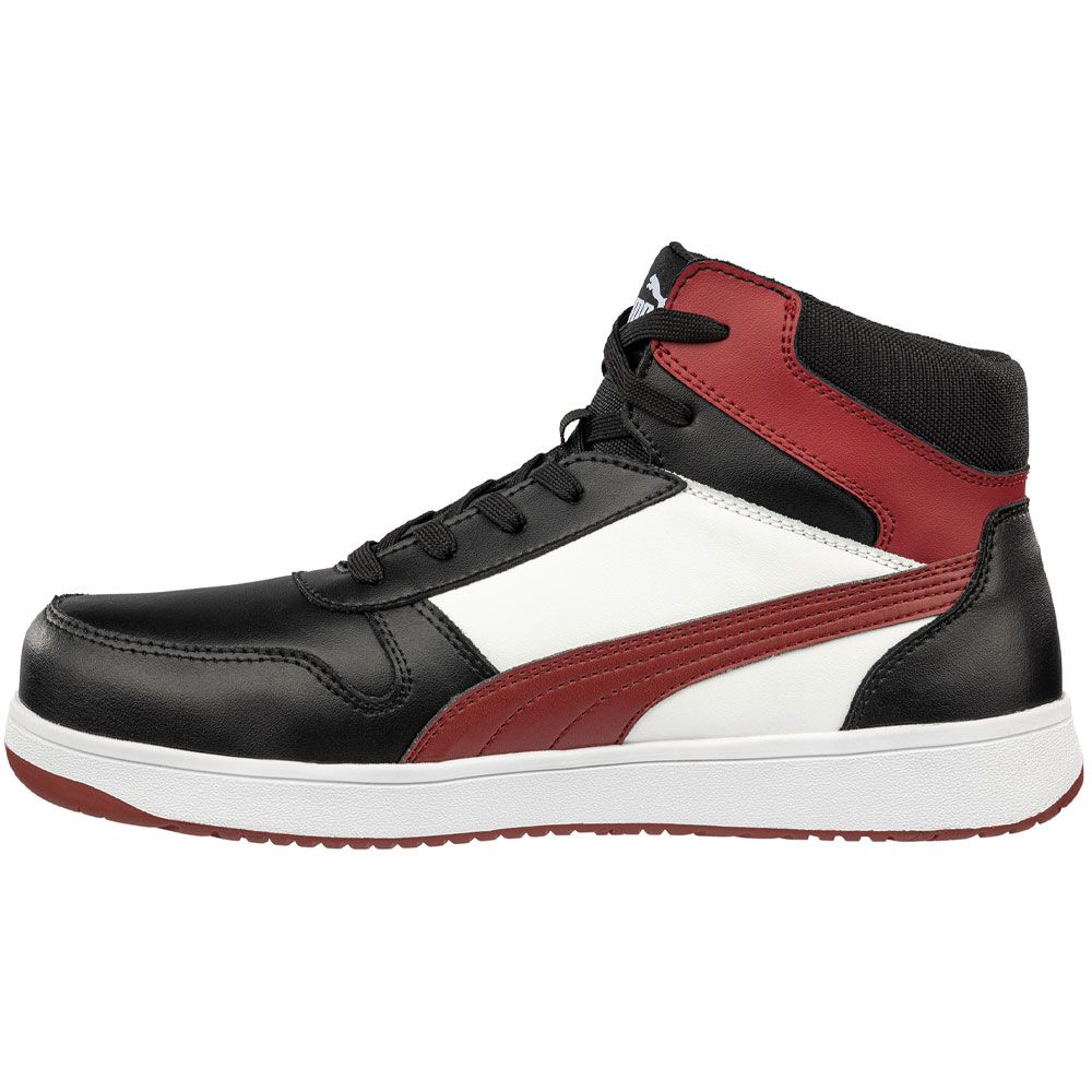Puma Safety Frontcourt Mid Composite Toe Work Shoes - Mens Black Red Back View
