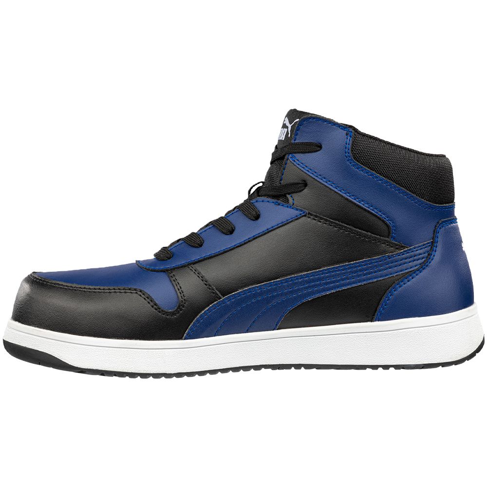 Puma Safety Frontcourt Mid Ct Composite Toe Work Shoes - Mens Black Blue Back View