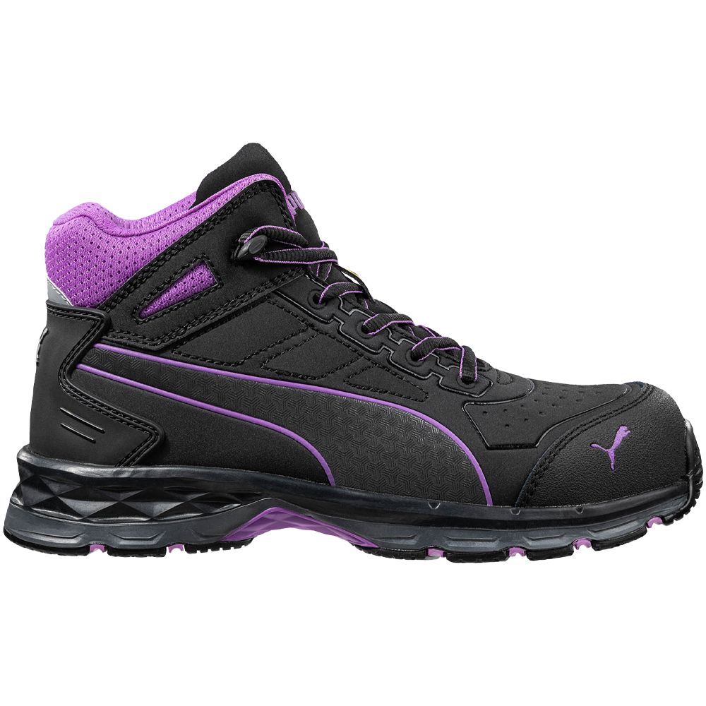 Puma Safety Stepper 2.0 Mid CT Composite Toe Work Boots - Womens Black Purple