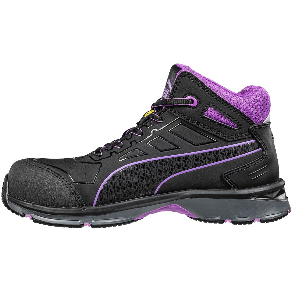 Puma Safety Stepper 2.0 Mid CT Composite Toe Work Boots - Womens Black Purple Back View