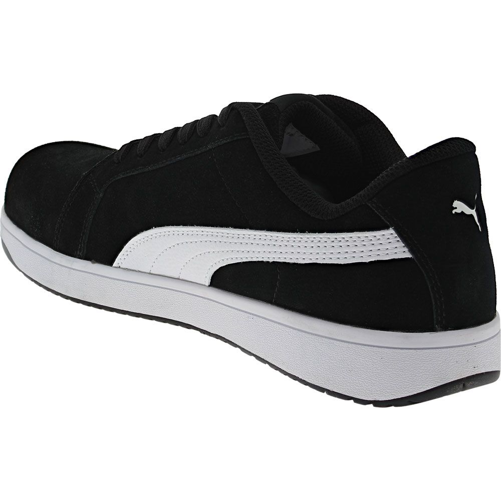 Puma Safety Heritage Iconic EH Safety Toe Work Shoes - Mens Black White Back View