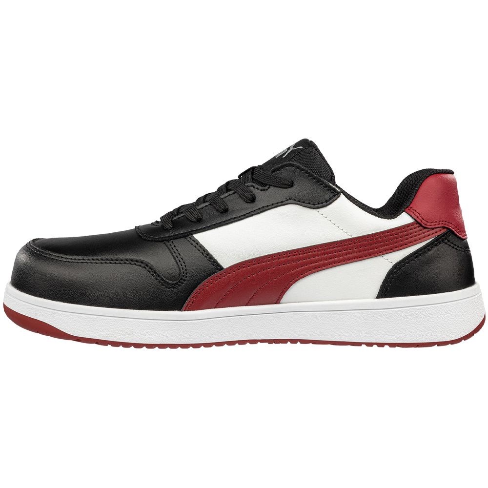 Puma Safety Frontcourt Low Composite Toe Work Shoes - Mens Black Red Back View