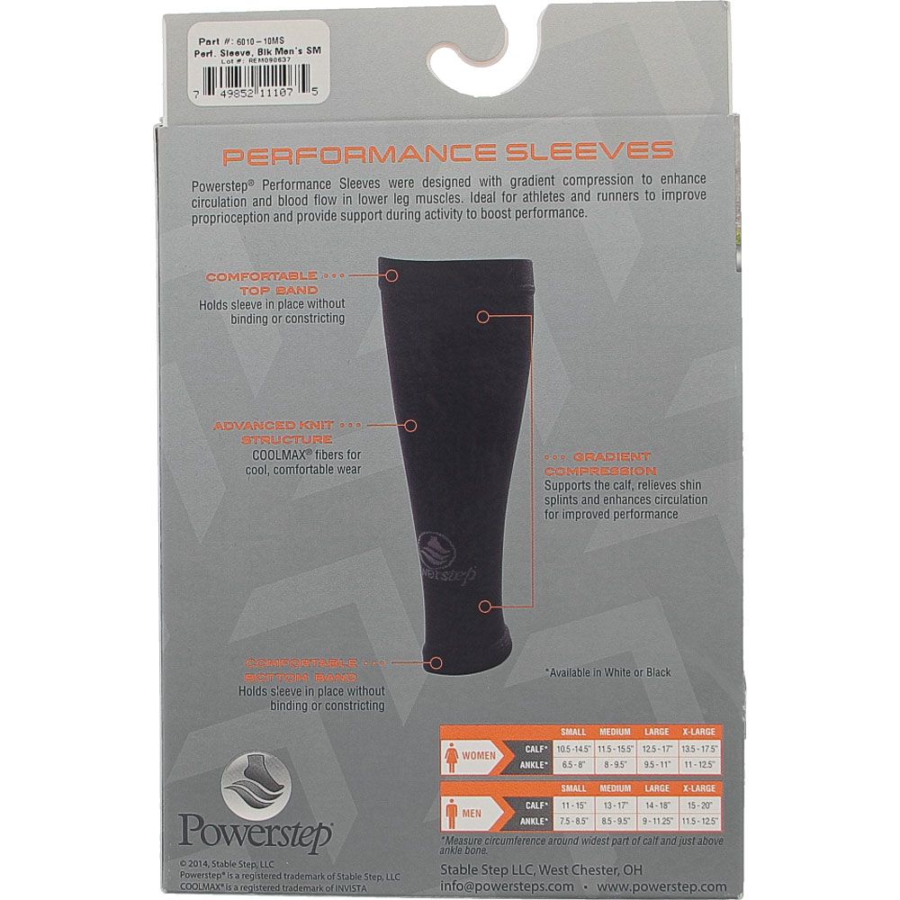 Powerstep Insoles Compression Sleeve Socks - Mens Black View 3