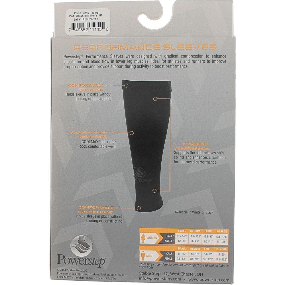 Powerstep Insoles Compression Sleeve Socks - Womens Black View 3