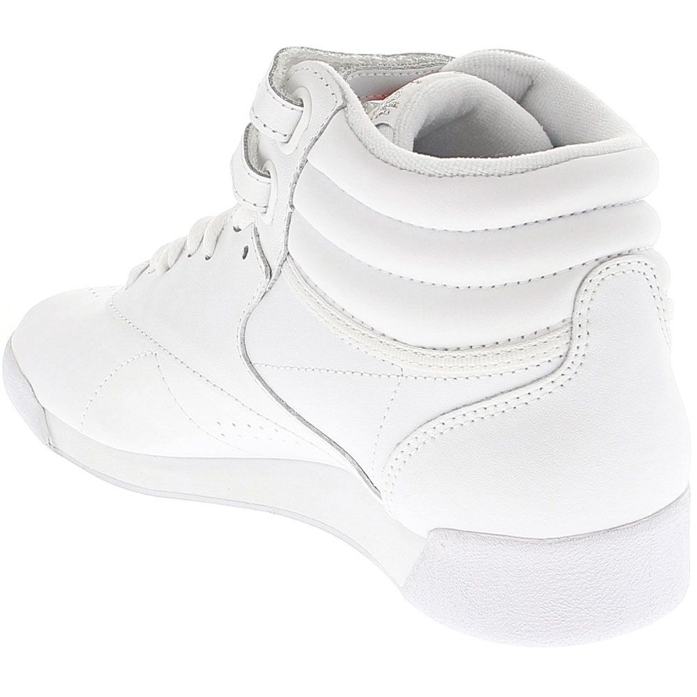 Reebok Freestyle Hi Athletic Shoes - Womens White Grey Back View