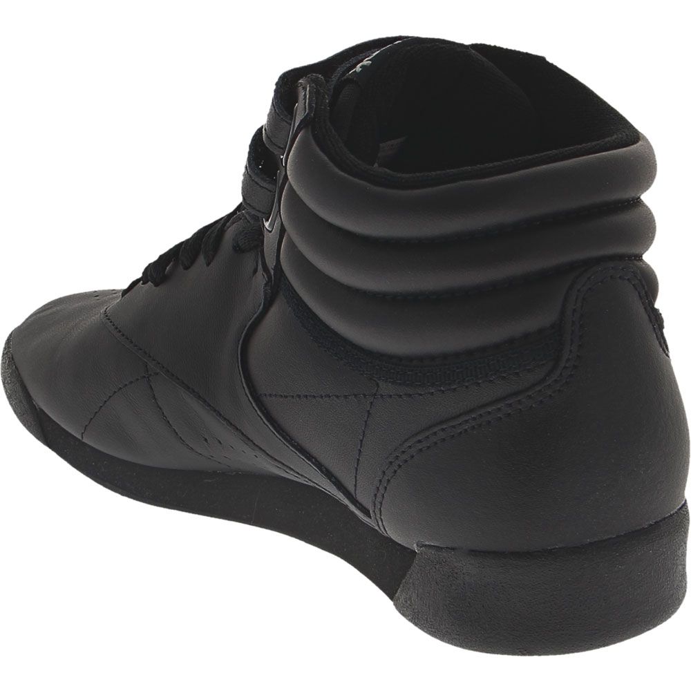 Reebok Freestyle Hi Athletic Shoes - Womens Black Black Black Back View