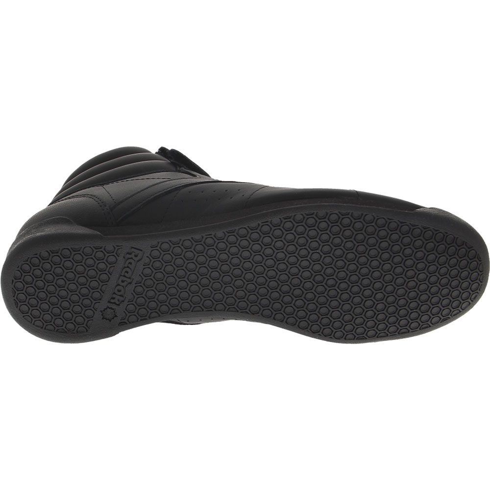 Reebok Freestyle Hi Athletic Shoes - Womens Black Black Black Sole View